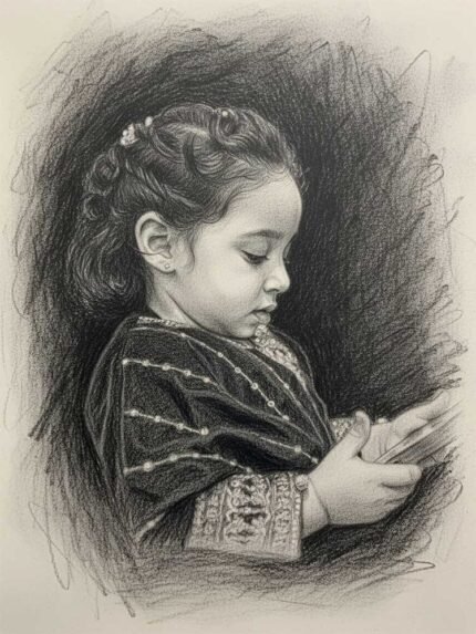 Pencil Sketch Portrait Child